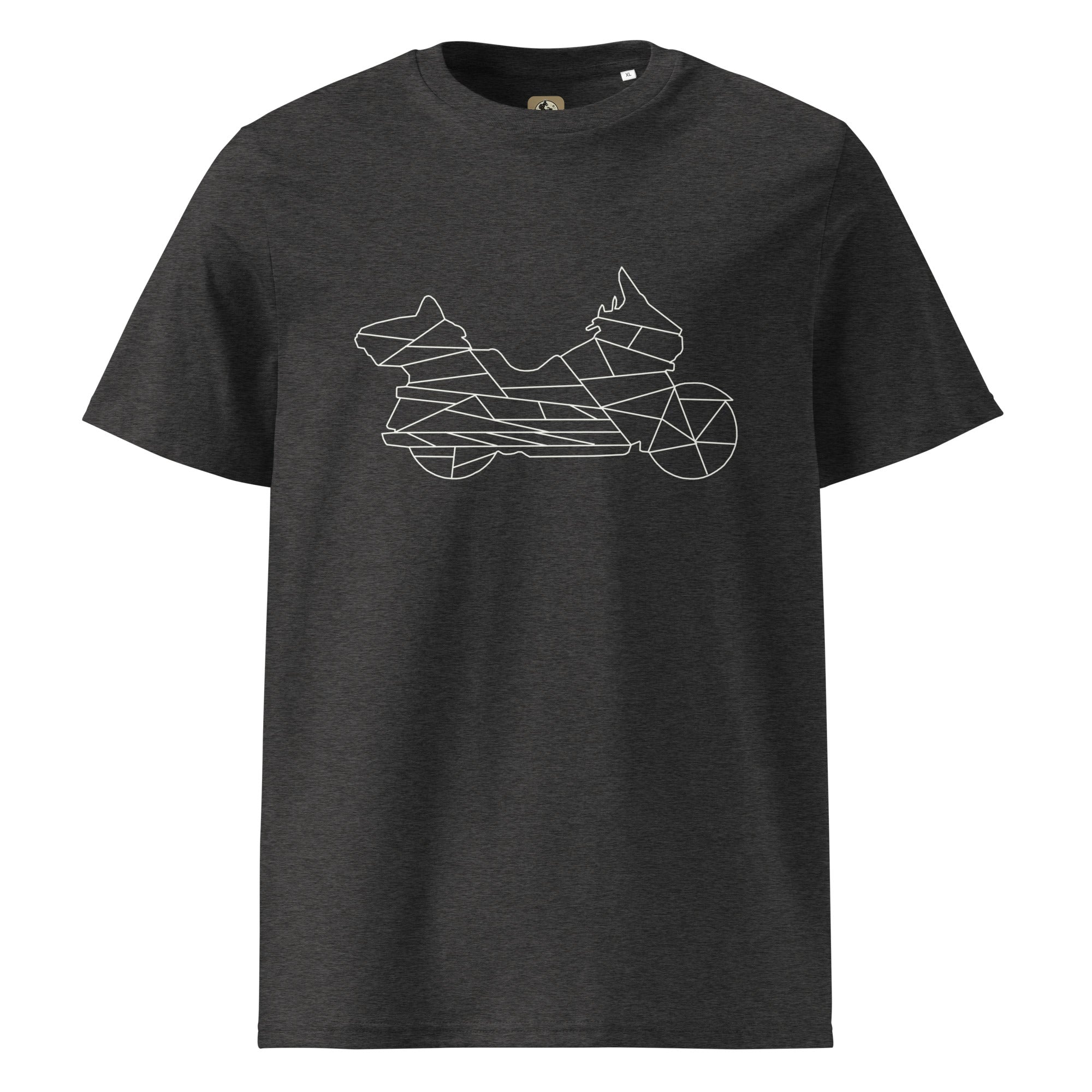 The Biker Mule black t-shirt with abstract motorcycle design biker apparel for men