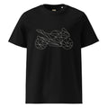 Black GSX-R bike shirt for men with geometric motorcycle line art design from The Biker Mule