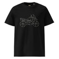 Black GS bike shirt for riders featuring geometric motorcycle graphic by The Biker Mule