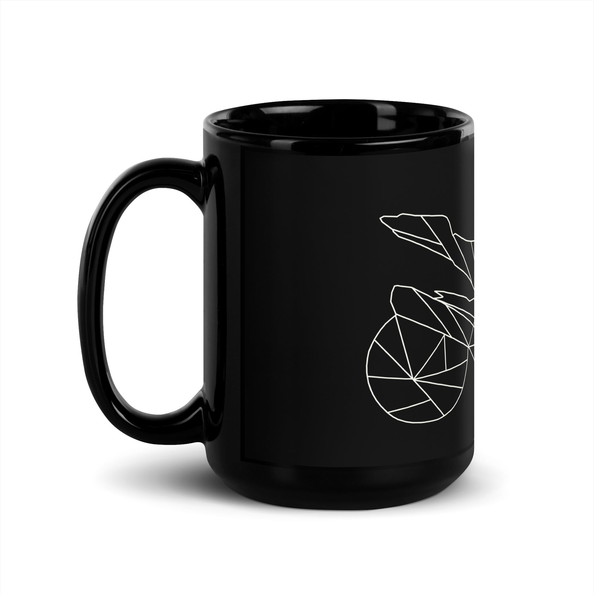 Black ceramic mug with minimalist white GSX-R motorcycle design GSX-R gift for riders