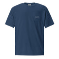The Biker Mule navy blue GSX-R pocket shirt for men with motorcycle embroidery on chest pocket