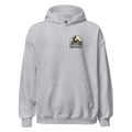 The Biker Mule gray hoodie with motorcycle graphic logo perfect for motorcycle enthusiast merchandise