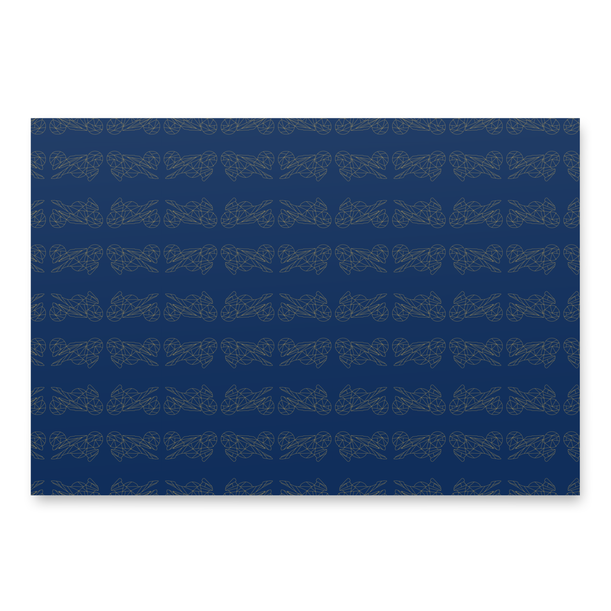 Navy blue motorcycle gift wrapping paper featuring intricate biker designs for a unique presentation