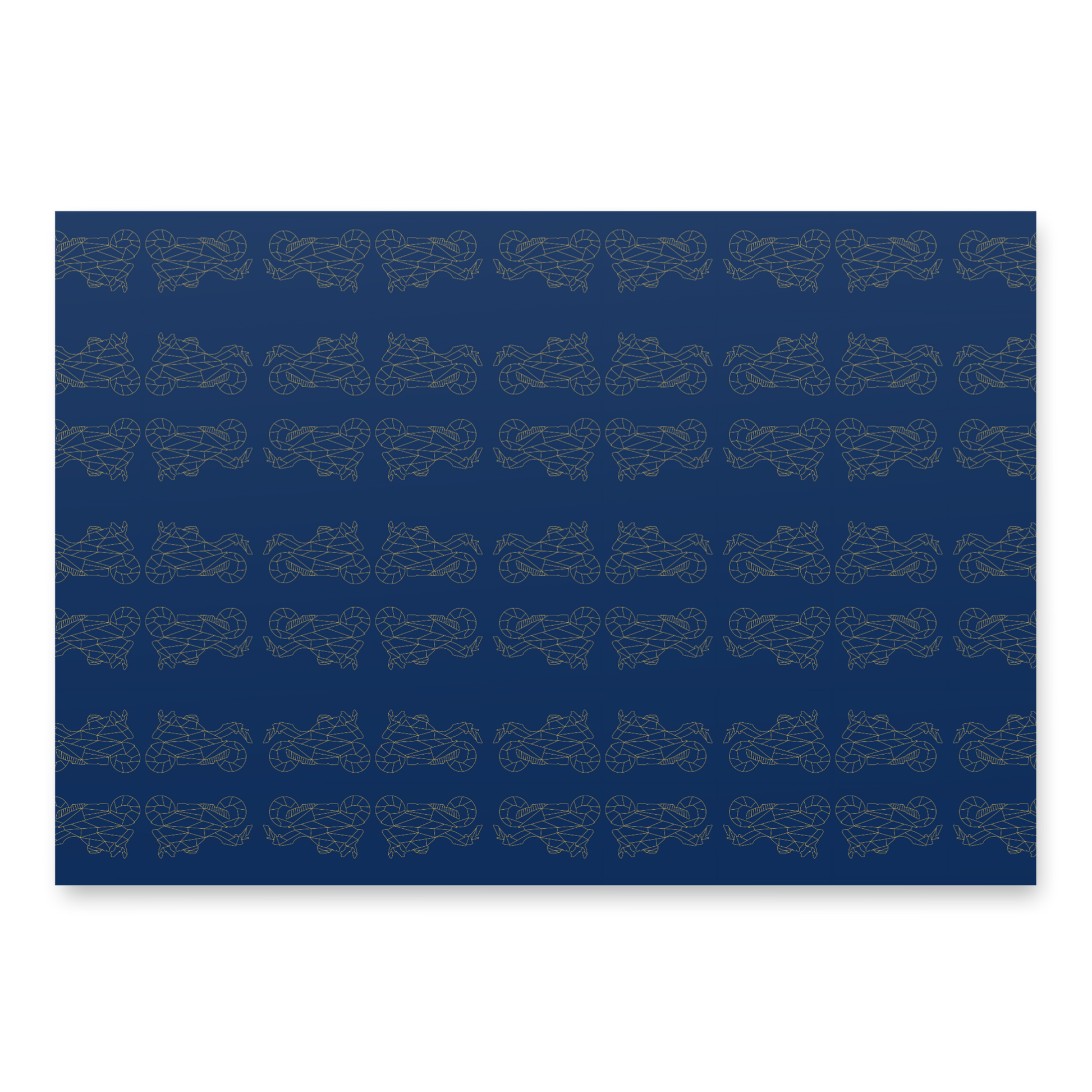 Blue motorcycle gift wrapping paper featuring a repeating motorcycle design for enthusiasts