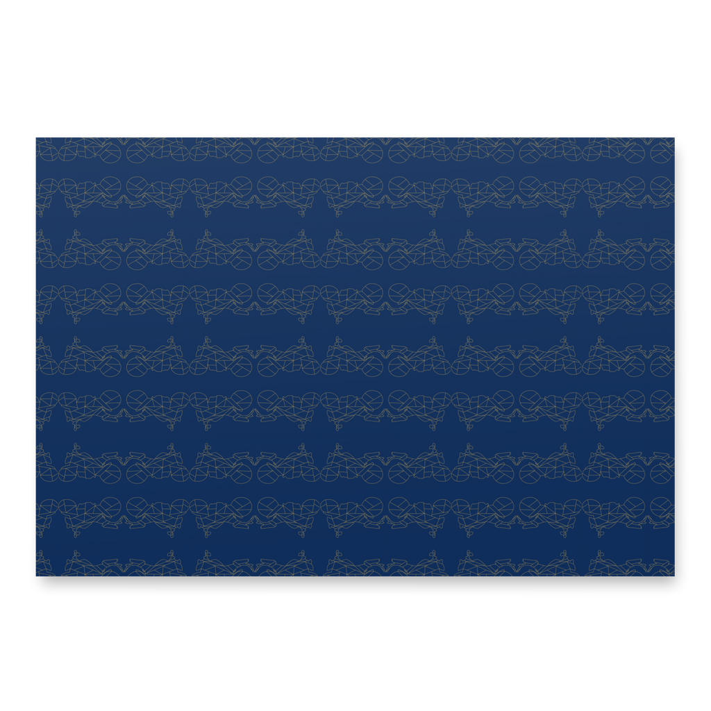 Navy motorcycle gift wrapping paper with a stylish continuous motorcycle pattern for special occasions