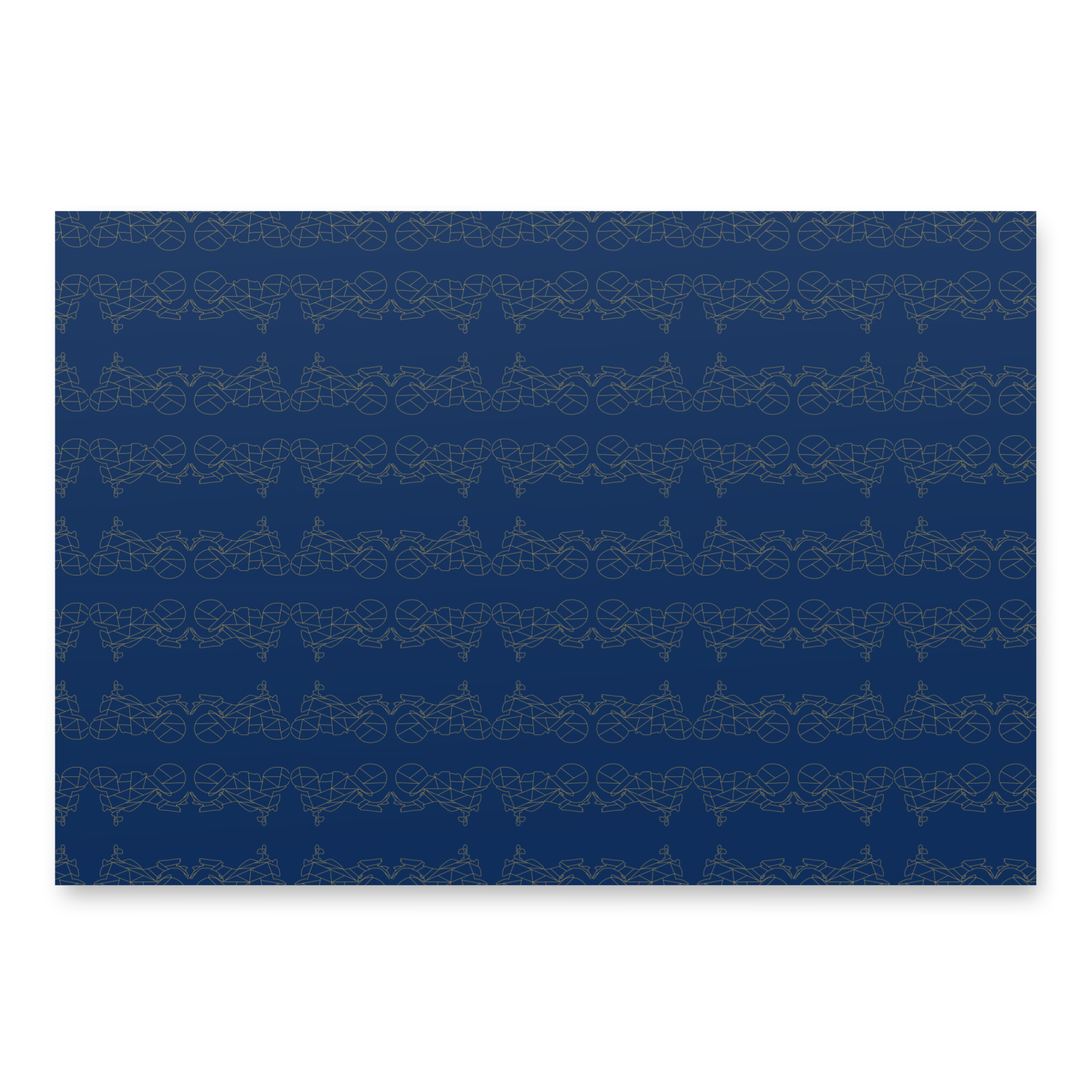 Navy motorcycle gift wrapping paper with a stylish continuous motorcycle pattern for special occasions