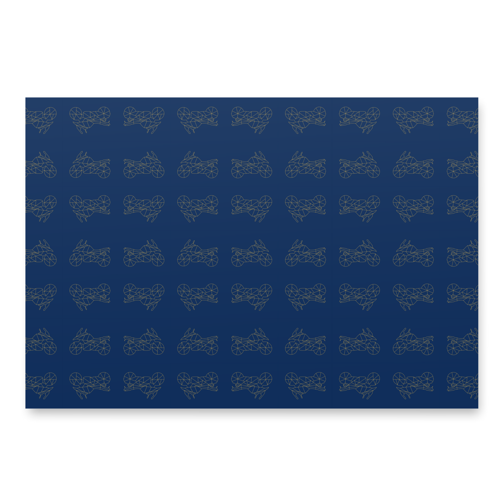 Blue motorcycle gift wrapping paper featuring stylish motorcycle designs for bikers