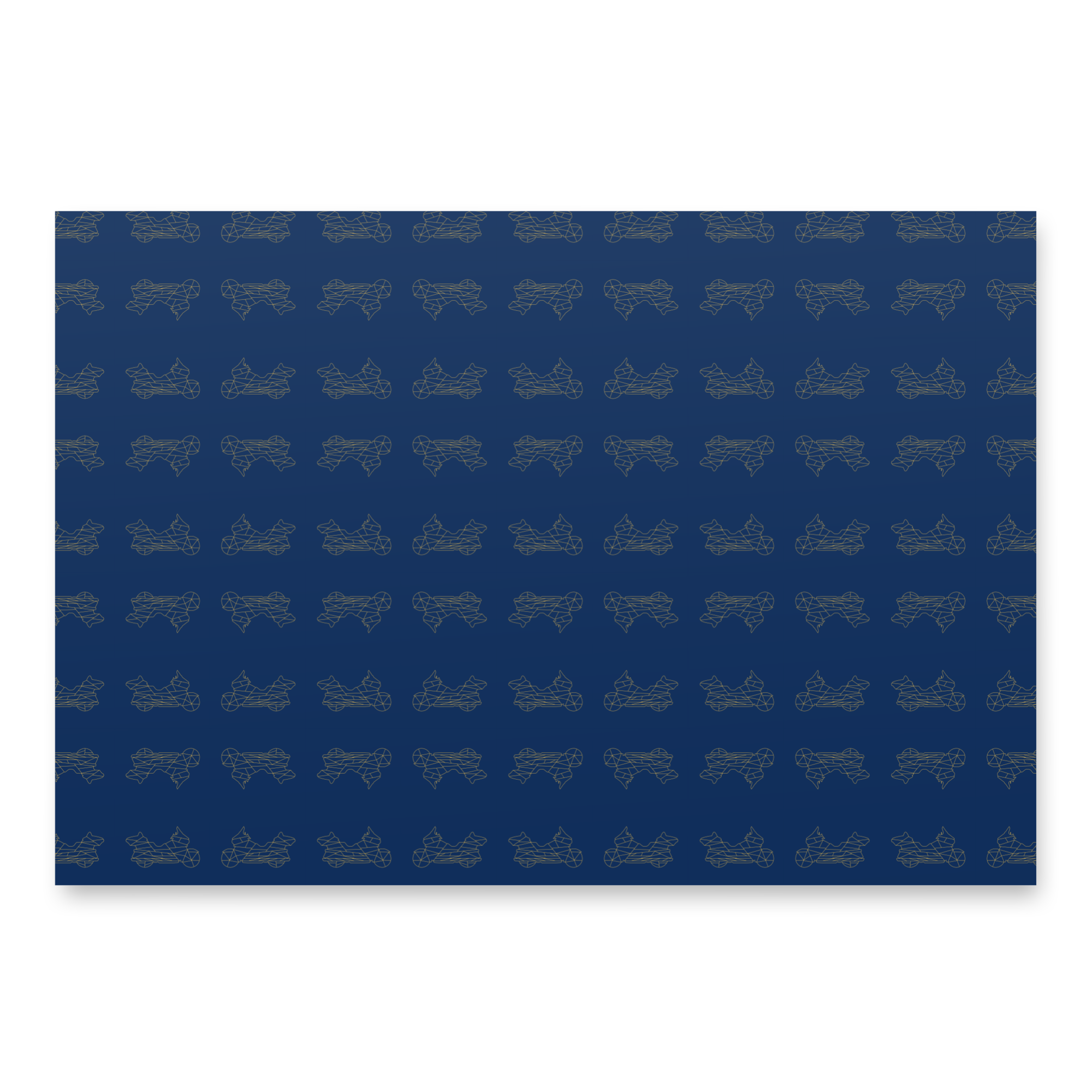 Navy blue motorcycle gift wrapping paper featuring playful motorcycle patterns for bikers