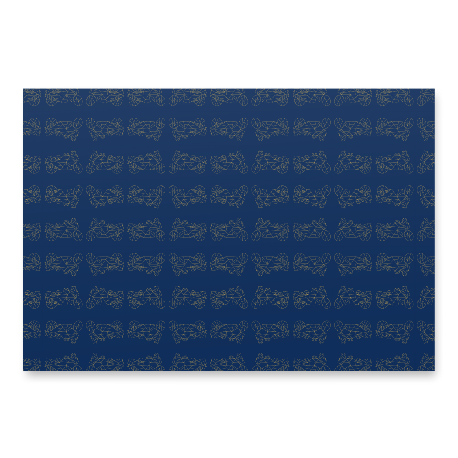 Navy Blue Motorcycle Gift Wrapping Paper with Detailed Motorcycle Illustrations for Bikers
