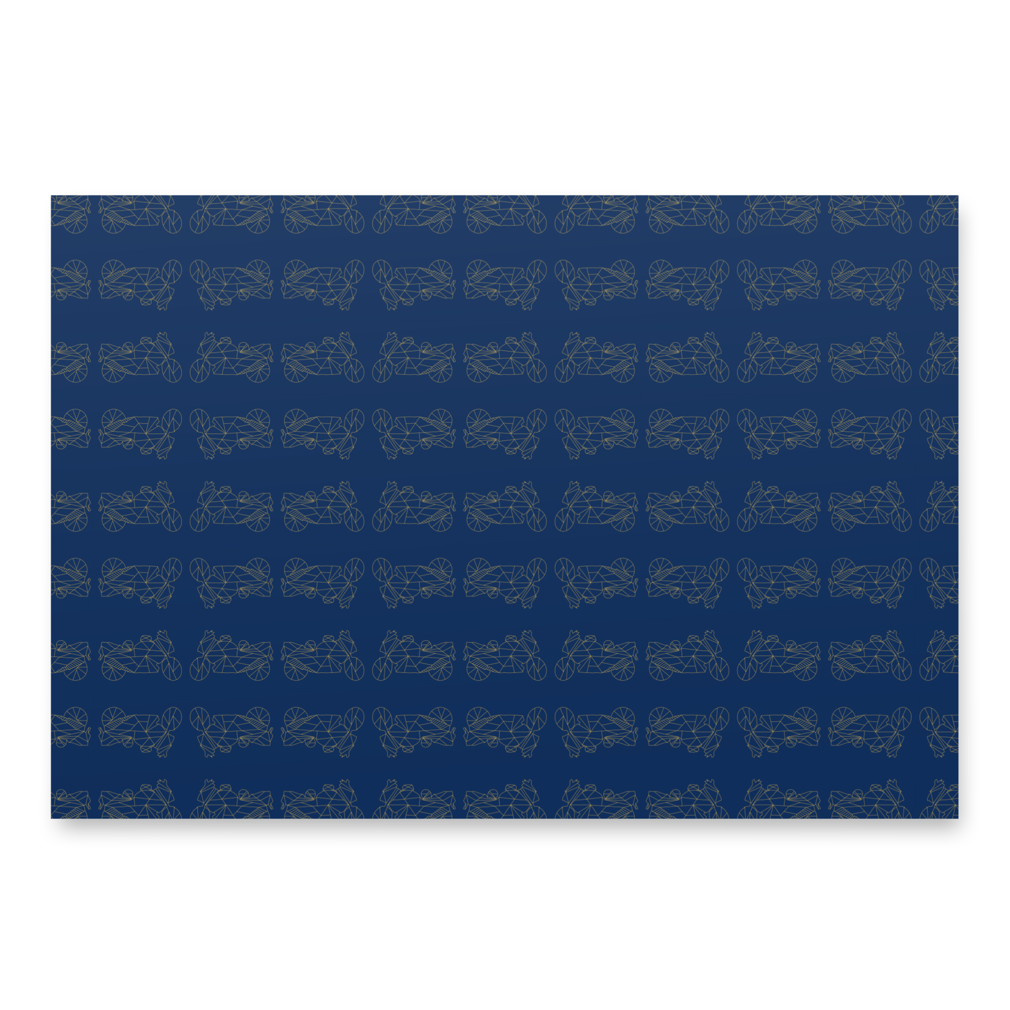 Navy Blue Motorcycle Gift Wrapping Paper with Detailed Motorcycle Illustrations for Bikers