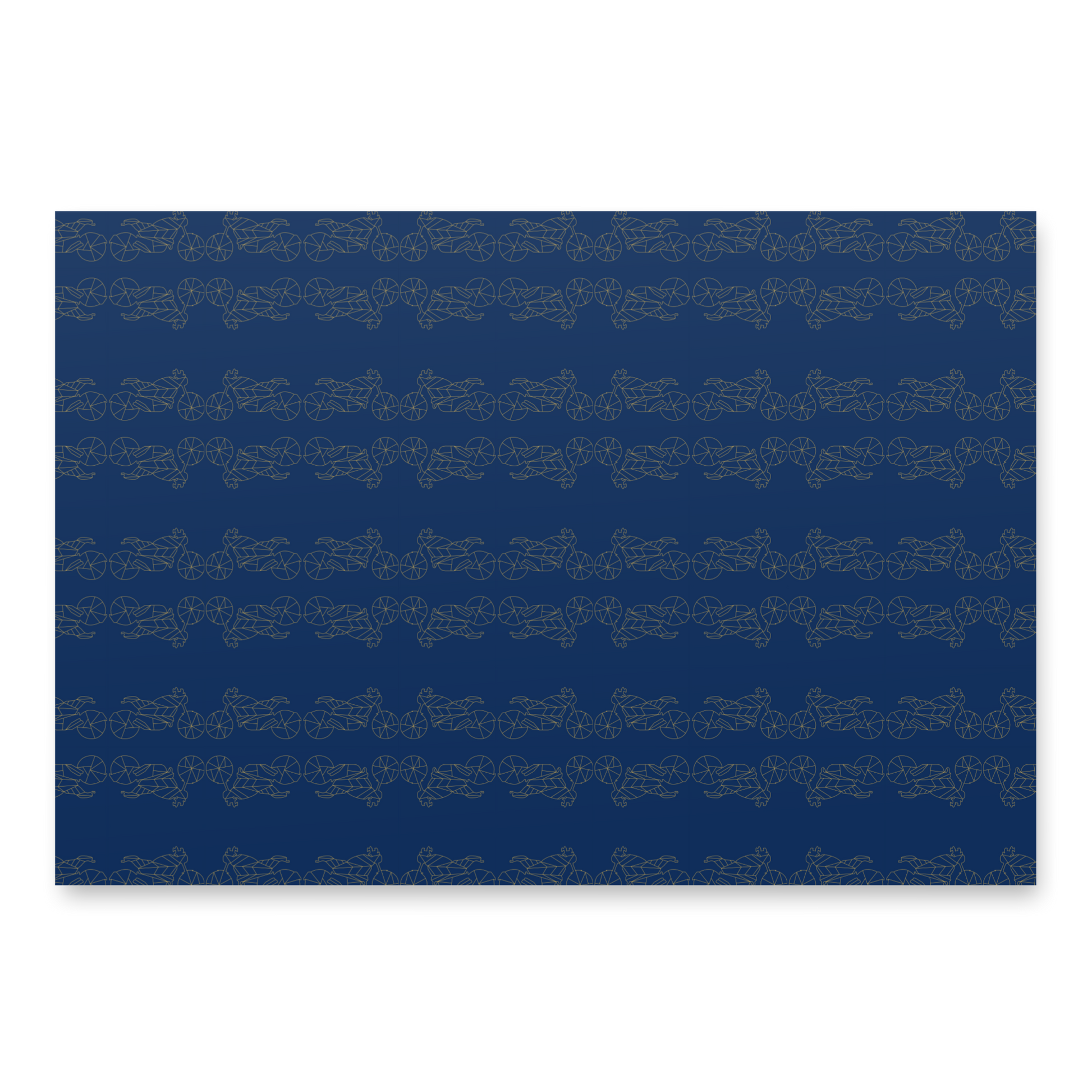 Navy blue motorcycle gift wrapping paper featuring intricate motorcycle designs for any biker enthusiast
