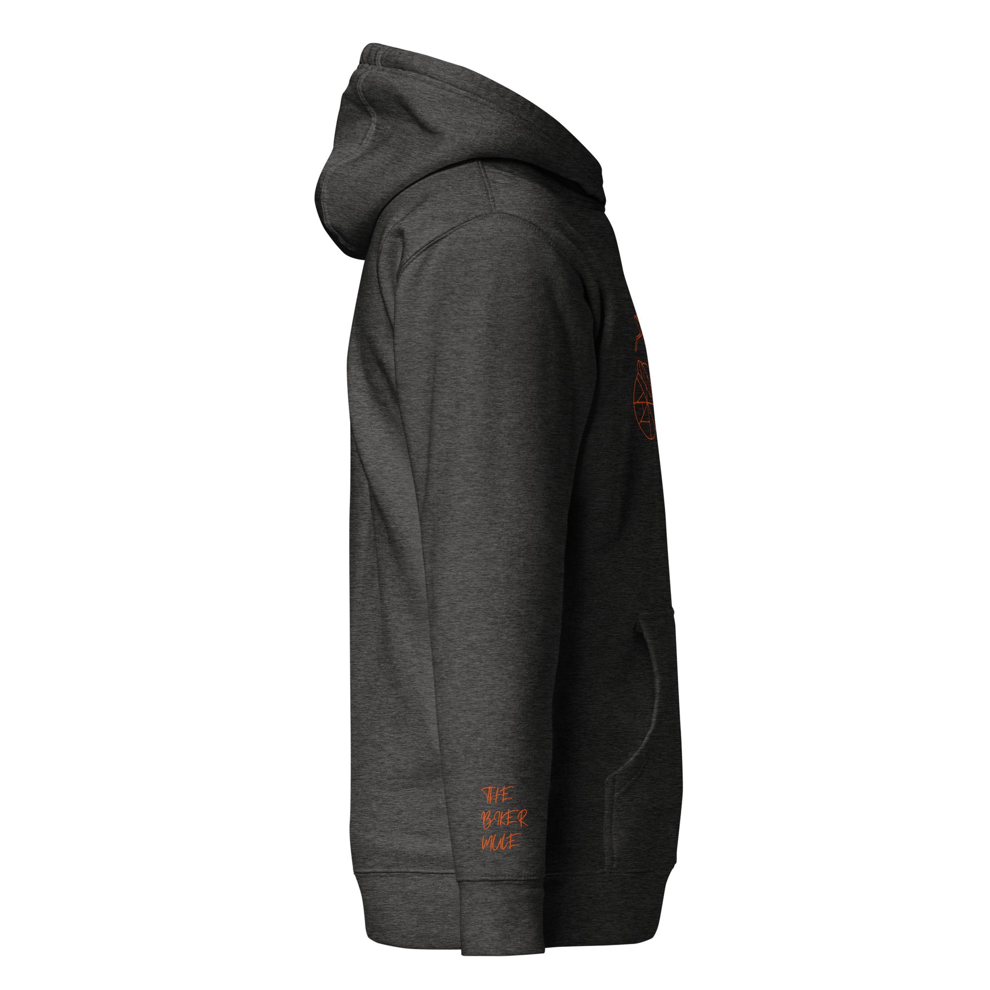 The Biker Mule motorcycle Halloween hoodie featuring a stylish design in dark gray
