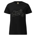 The Biker Mule black women motorcycle t-shirt with geometric motorcycle design
